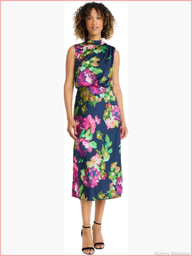 One Shoulder Asymmetrical Midi Dress Sleeveless Sheath